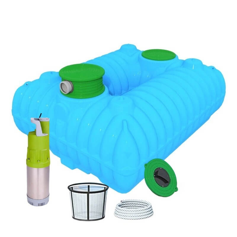 esővízgyűjtő rendszer, esővízgyűjtő szett, föld alatti, lapos esővíztároló, csapadéktároló, 3000 liter