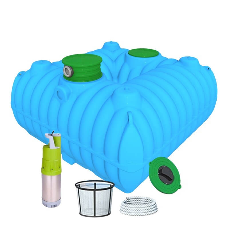esővízgyűjtő rendszer, esővízgyűjtő szett, föld alatti, lapos esővíztároló, csapadéktároló, 5000 liter