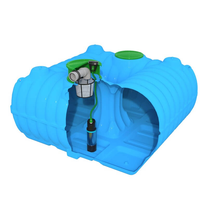 esővízgyűjtő rendszer, esővízgyűjtő szett, föld alatti, lapos esővíztároló, csapadéktároló, 5000 liter